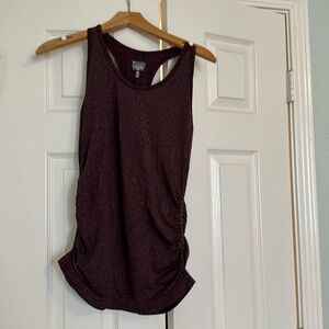 Athleta tank. Ruched sides. Metallic burgundy.